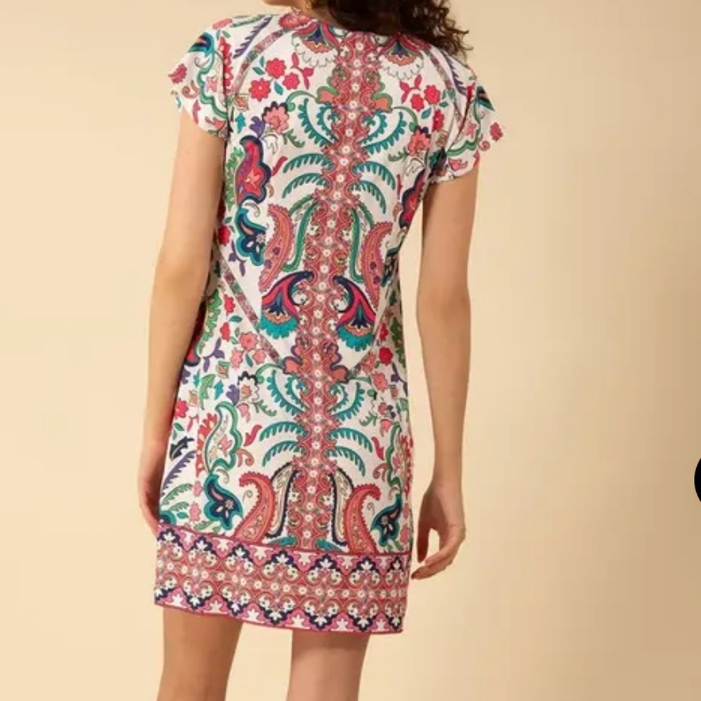 Hale Bob Kimberly Paisley Floral Jersey Dress Pockets - Picture 4 of 6